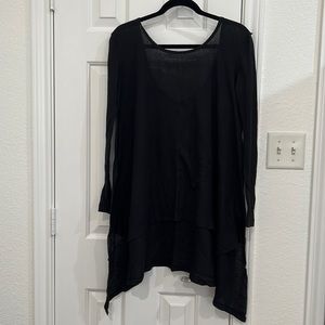 Free People We the Free Low Back Thermal Tunic Black Size S